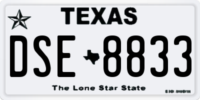 TX license plate DSE8833