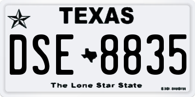 TX license plate DSE8835