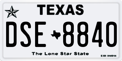 TX license plate DSE8840