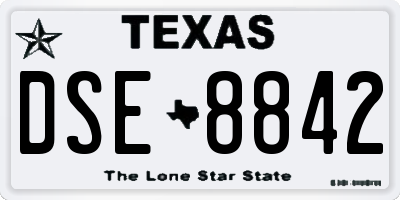 TX license plate DSE8842