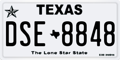 TX license plate DSE8848