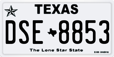 TX license plate DSE8853