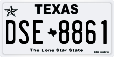 TX license plate DSE8861