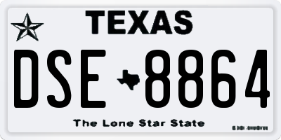 TX license plate DSE8864