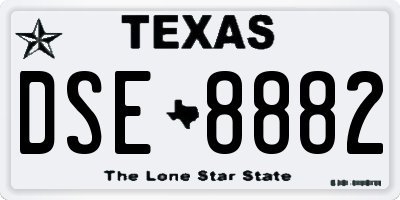 TX license plate DSE8882