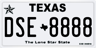 TX license plate DSE8888