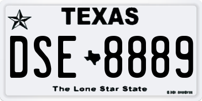 TX license plate DSE8889