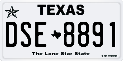 TX license plate DSE8891