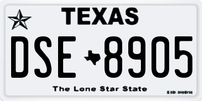 TX license plate DSE8905