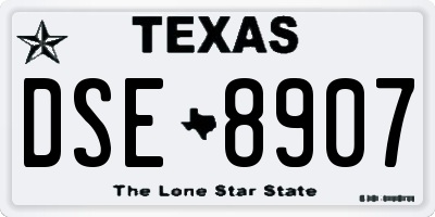 TX license plate DSE8907