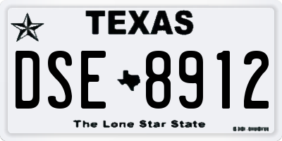 TX license plate DSE8912