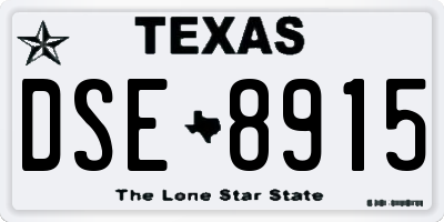 TX license plate DSE8915