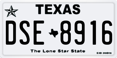 TX license plate DSE8916