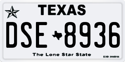 TX license plate DSE8936