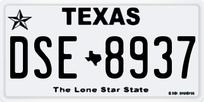 TX license plate DSE8937