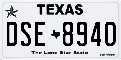 TX license plate DSE8940