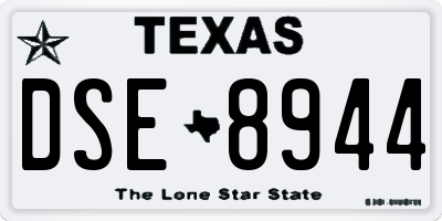 TX license plate DSE8944