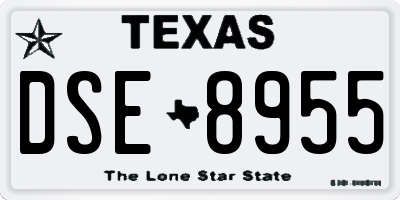 TX license plate DSE8955