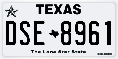 TX license plate DSE8961