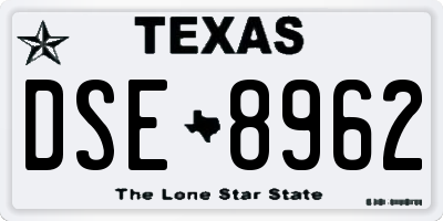 TX license plate DSE8962