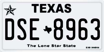 TX license plate DSE8963