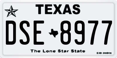 TX license plate DSE8977