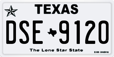 TX license plate DSE9120