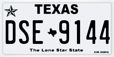 TX license plate DSE9144