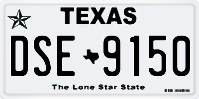 TX license plate DSE9150