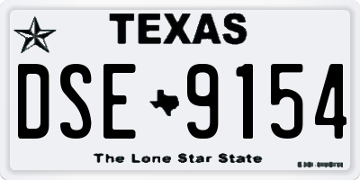 TX license plate DSE9154