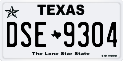 TX license plate DSE9304