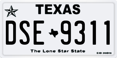 TX license plate DSE9311