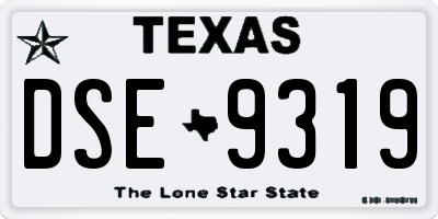 TX license plate DSE9319