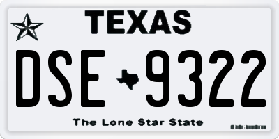 TX license plate DSE9322