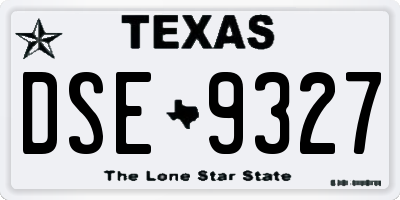 TX license plate DSE9327