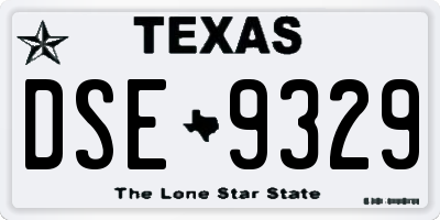 TX license plate DSE9329