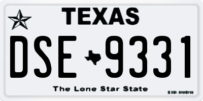 TX license plate DSE9331