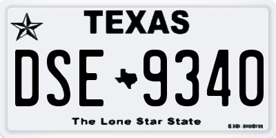 TX license plate DSE9340