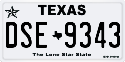 TX license plate DSE9343