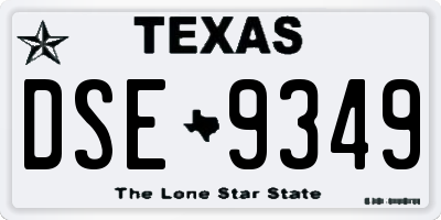 TX license plate DSE9349