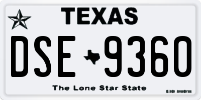 TX license plate DSE9360