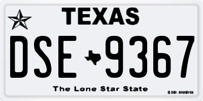 TX license plate DSE9367