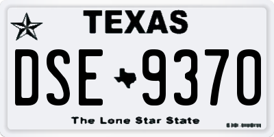 TX license plate DSE9370