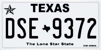 TX license plate DSE9372