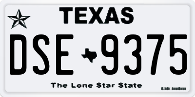 TX license plate DSE9375