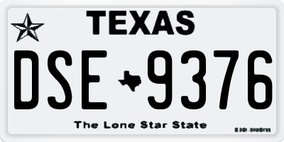 TX license plate DSE9376