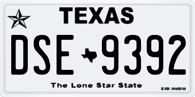 TX license plate DSE9392