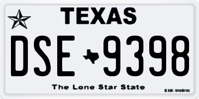 TX license plate DSE9398