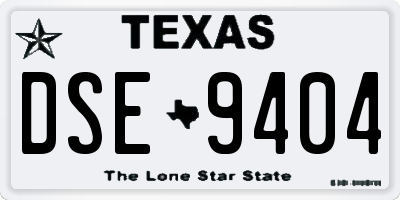 TX license plate DSE9404