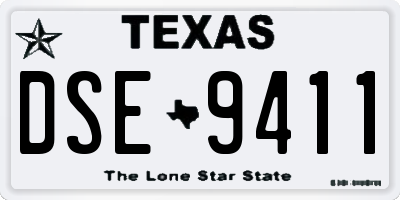 TX license plate DSE9411